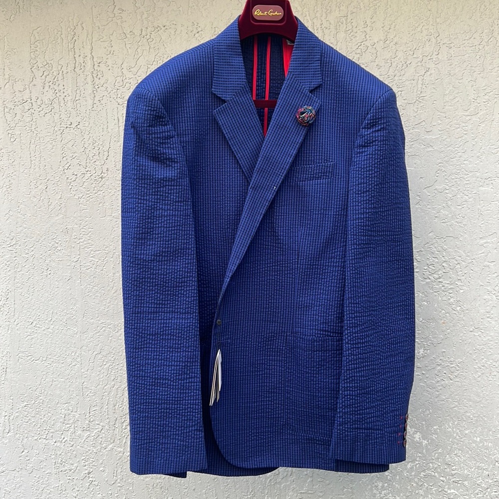 Robert Graham Barito Woven Blue Blazer